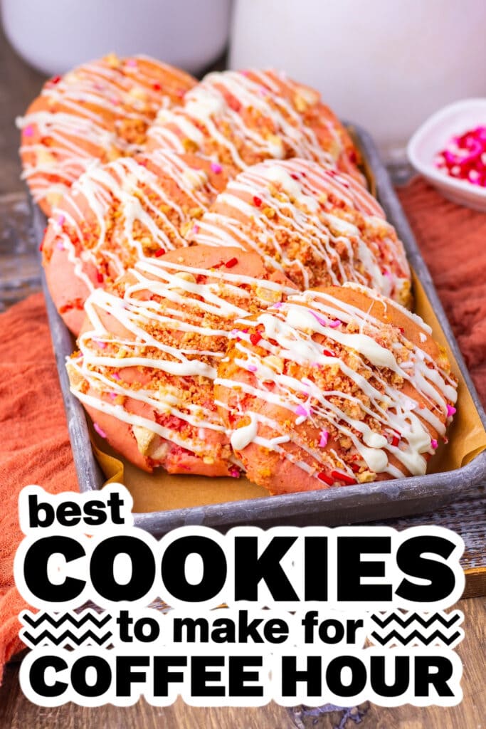 cookies for coffee hour - Soft Strawberry Crunch Cake Cookies