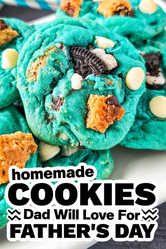 cookies for father's day - Cookie Monster Cake Mix Cookies copy