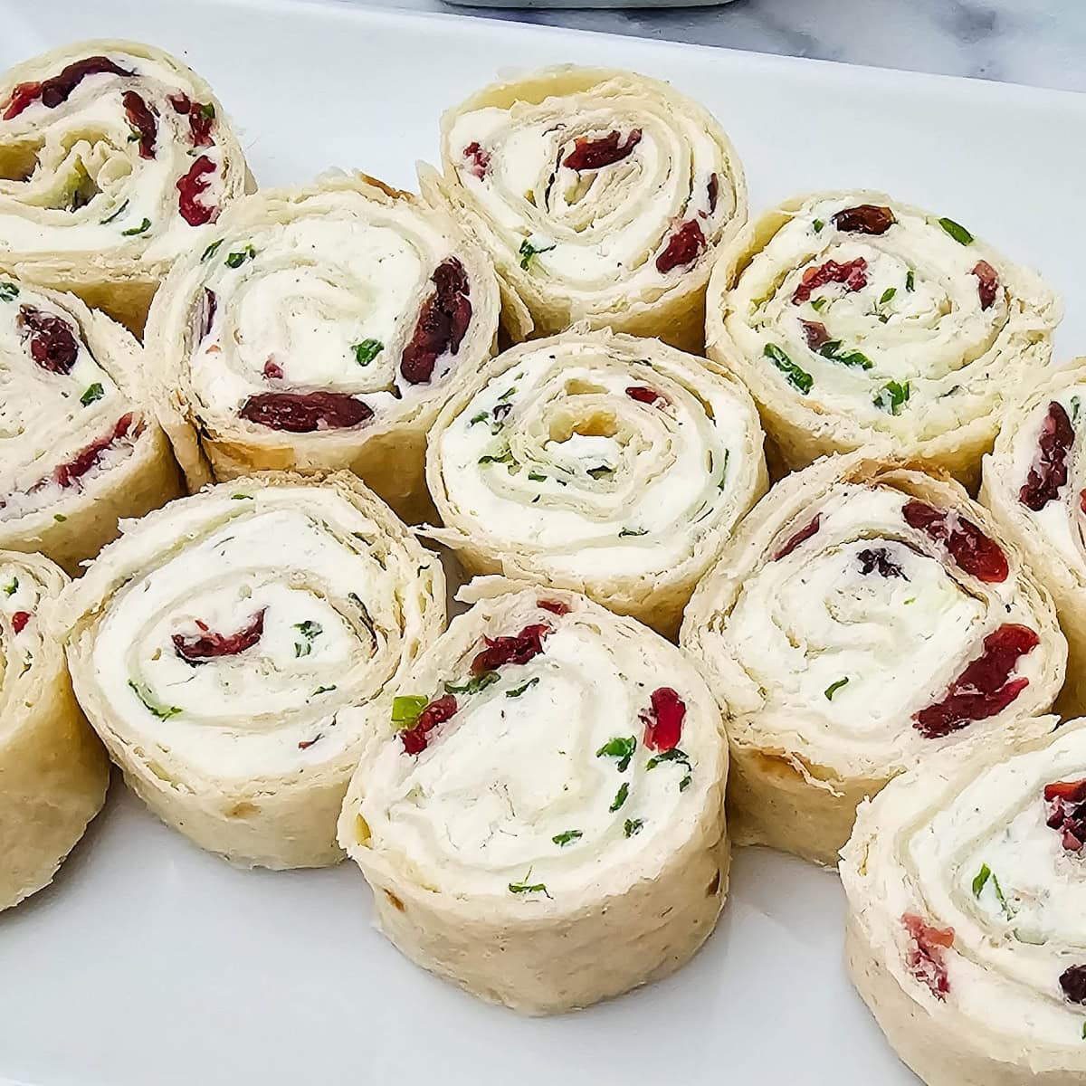 cranberry feta pinwheels featured image