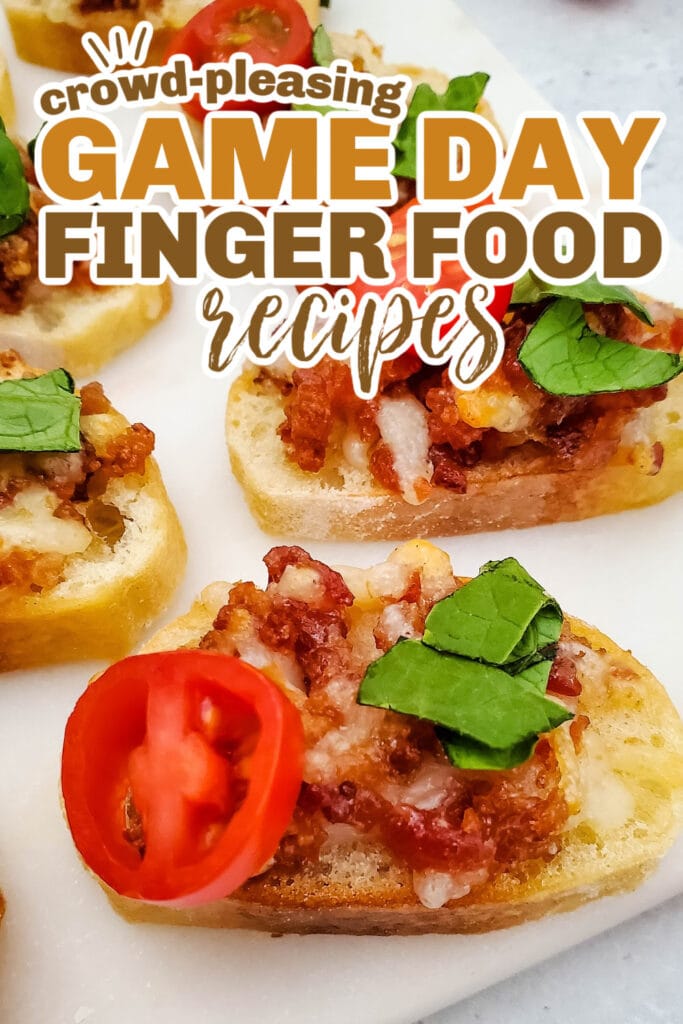 game day finger foods -BLT Crostini Appetizer