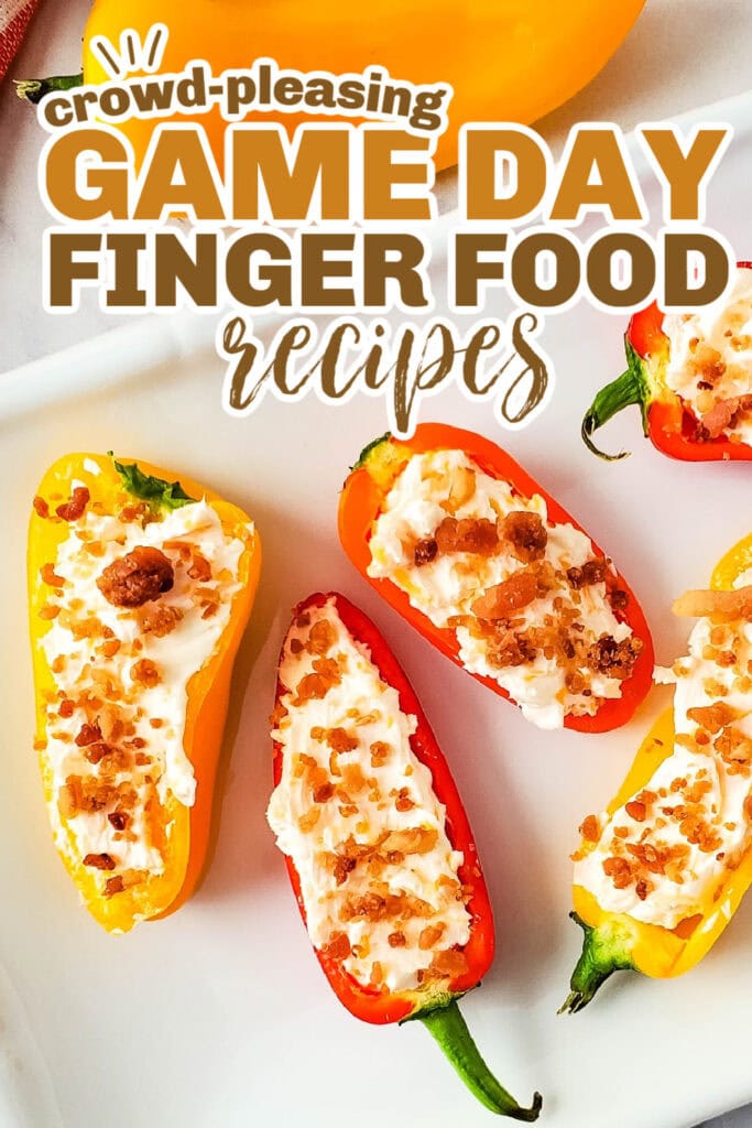 game day finger foods -Cheesy Bacon Stuffed Mini Peppers