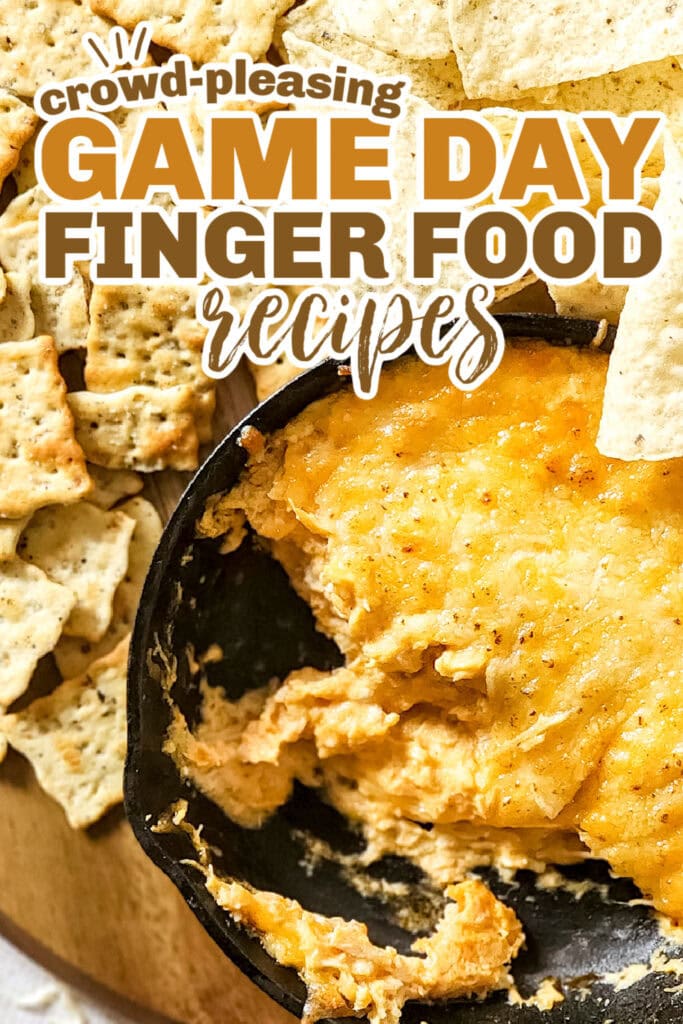game day finger foods - Cheesy Buffalo Spicy Chicken Dip