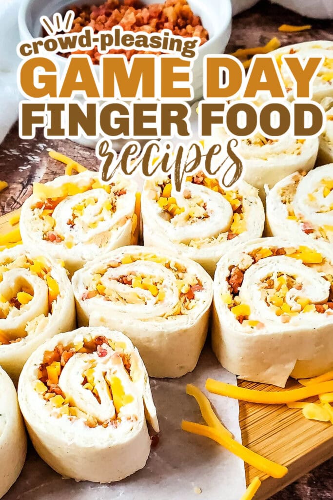 game day finger foods -Crack Chicken Pinwheels