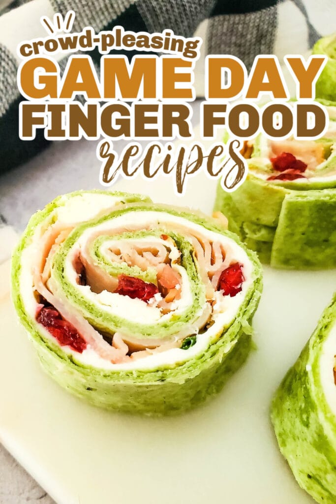 game day finger foods -Cranberry Turkey Pinwheels