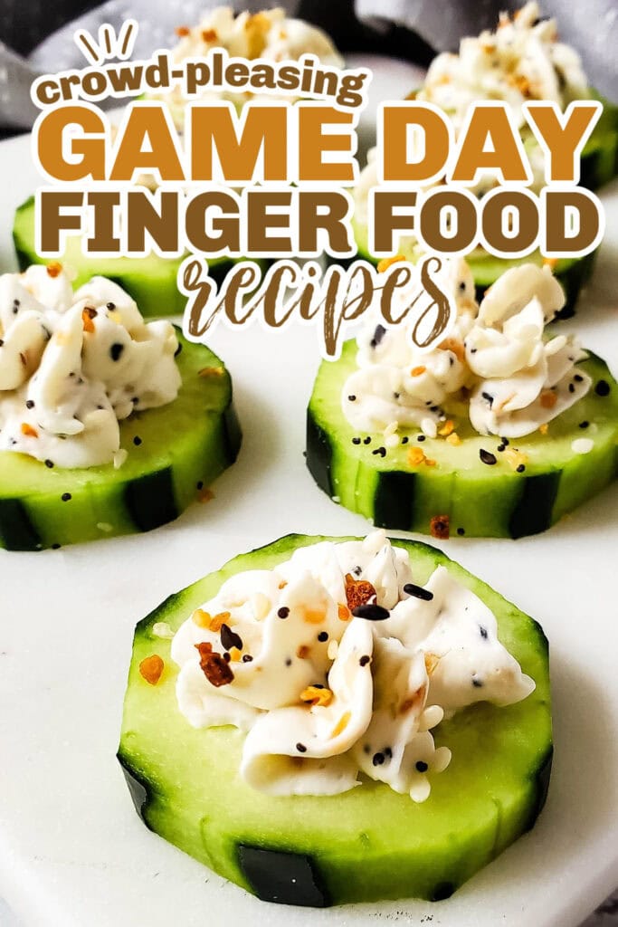 game day finger foods -Everything Bagel Cucumber Bites