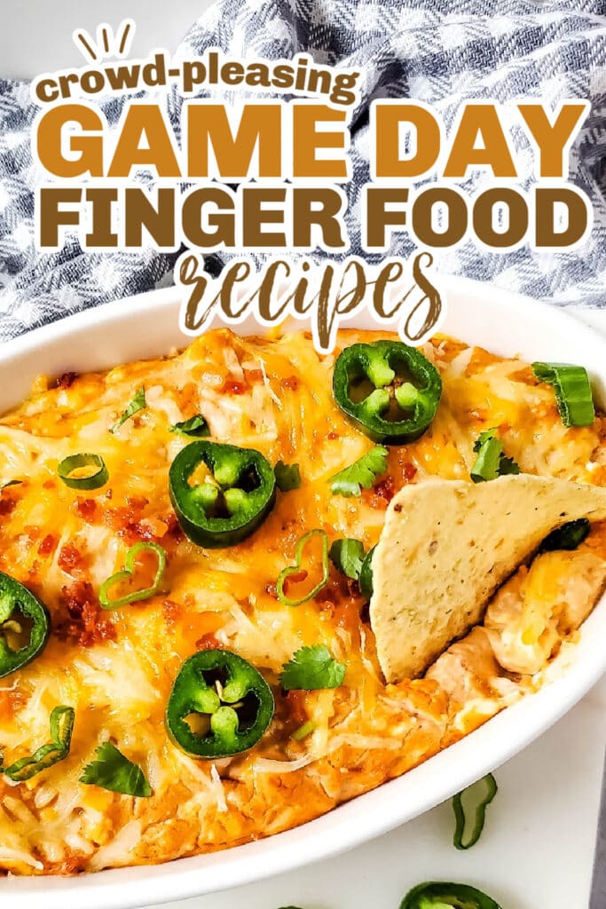 game day finger foods - Hot Cheesy Bacon Bean Dip