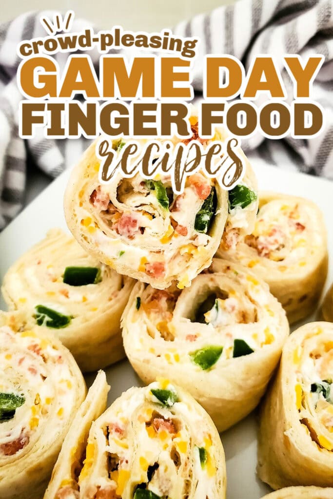 game day finger foods -Jalapeno Popper Pinwheels