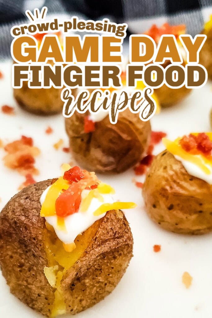 game day finger foods -Loaded Mini Baked Potato Bites