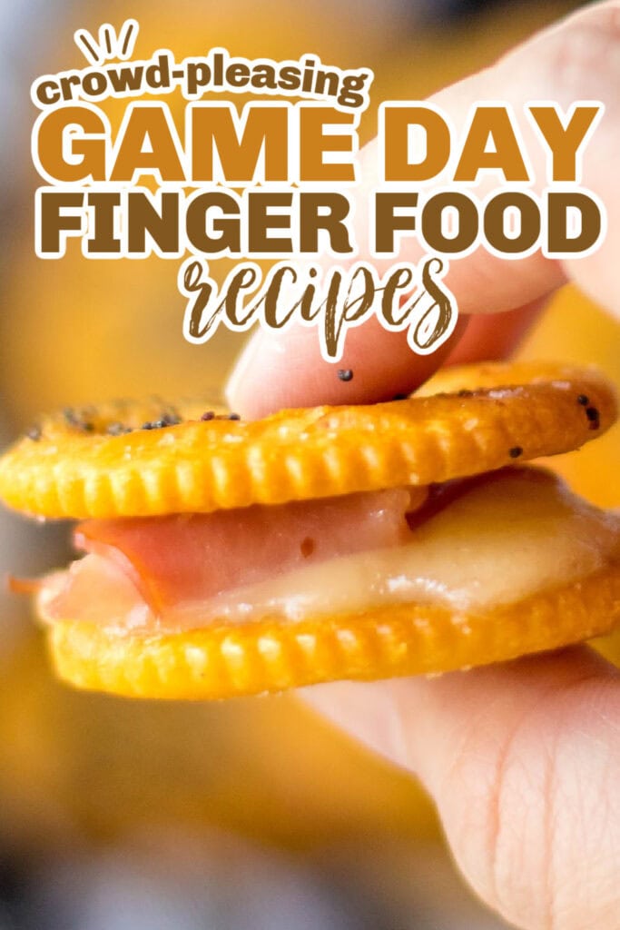 game day finger foods -Ritz Ham Sandwiches
