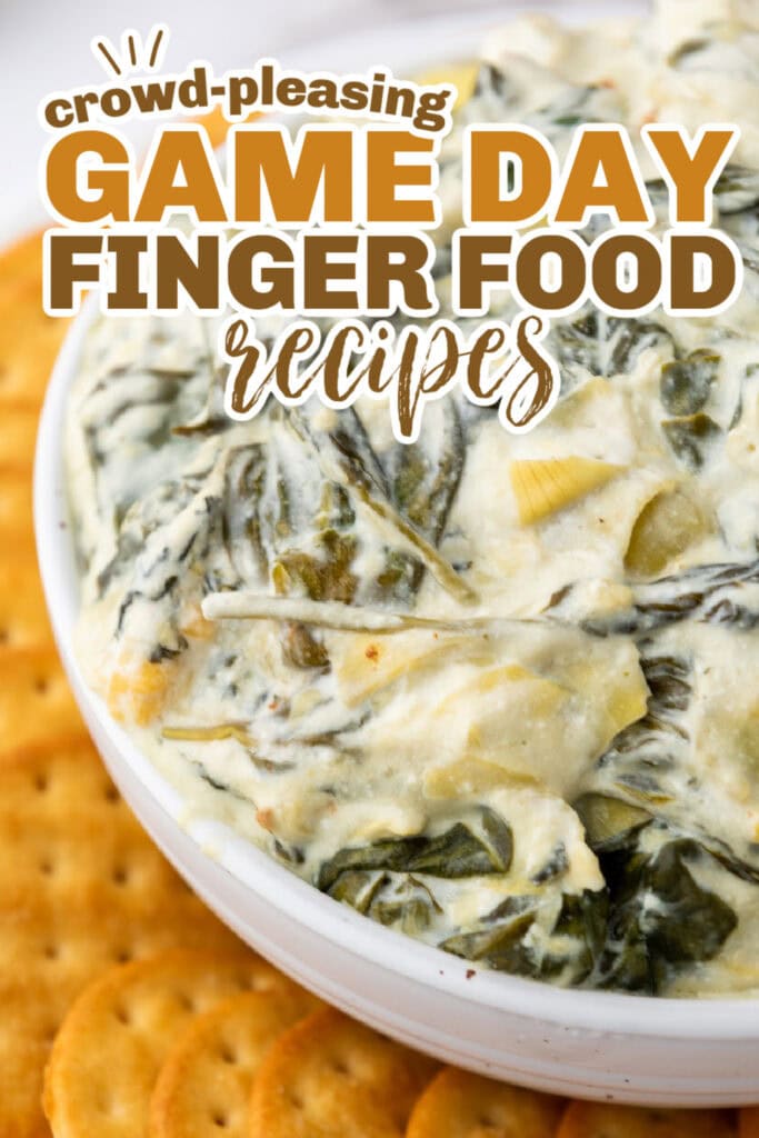 game day finger foods - Slow Cooker Spinach Artichoke Dip