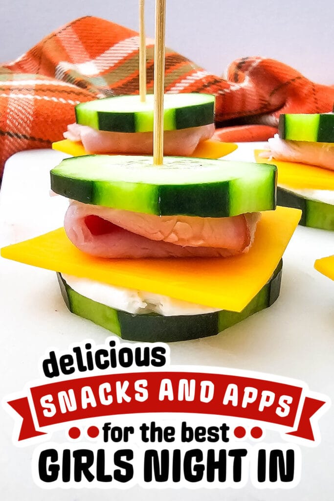girls night snacks -Ham & Cheese Cucumber Sandwich