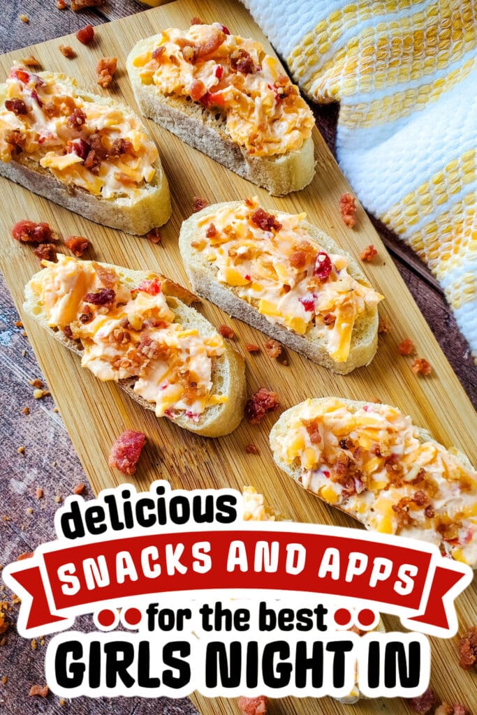 girls night snacks -Pimento Cheese and Bacon Crostini