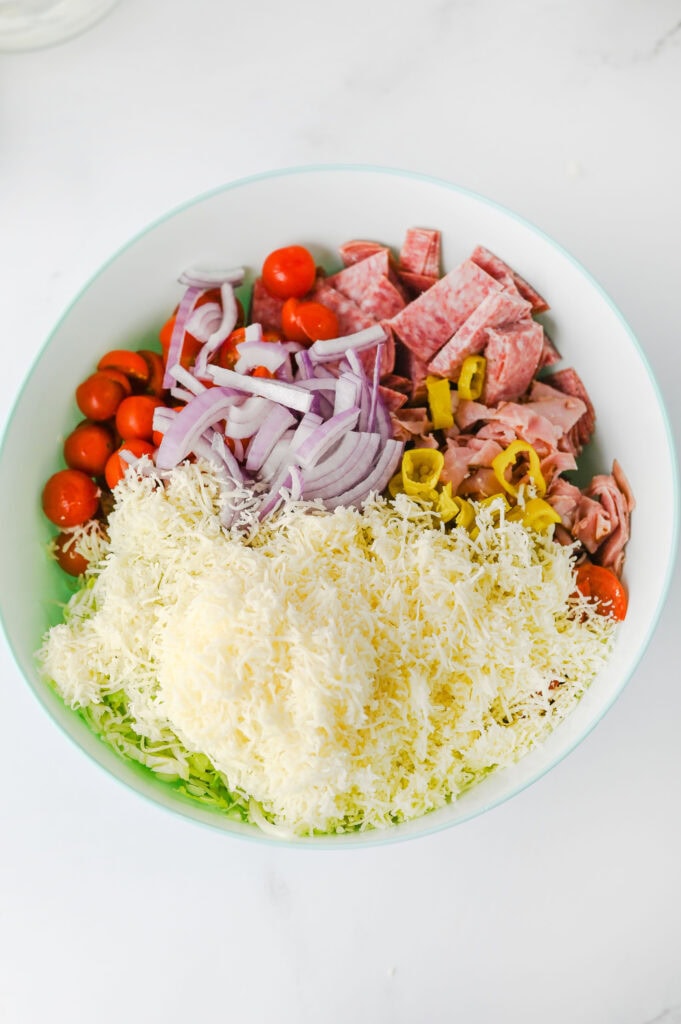 Italian Grinder Pasta Salad Process Photo