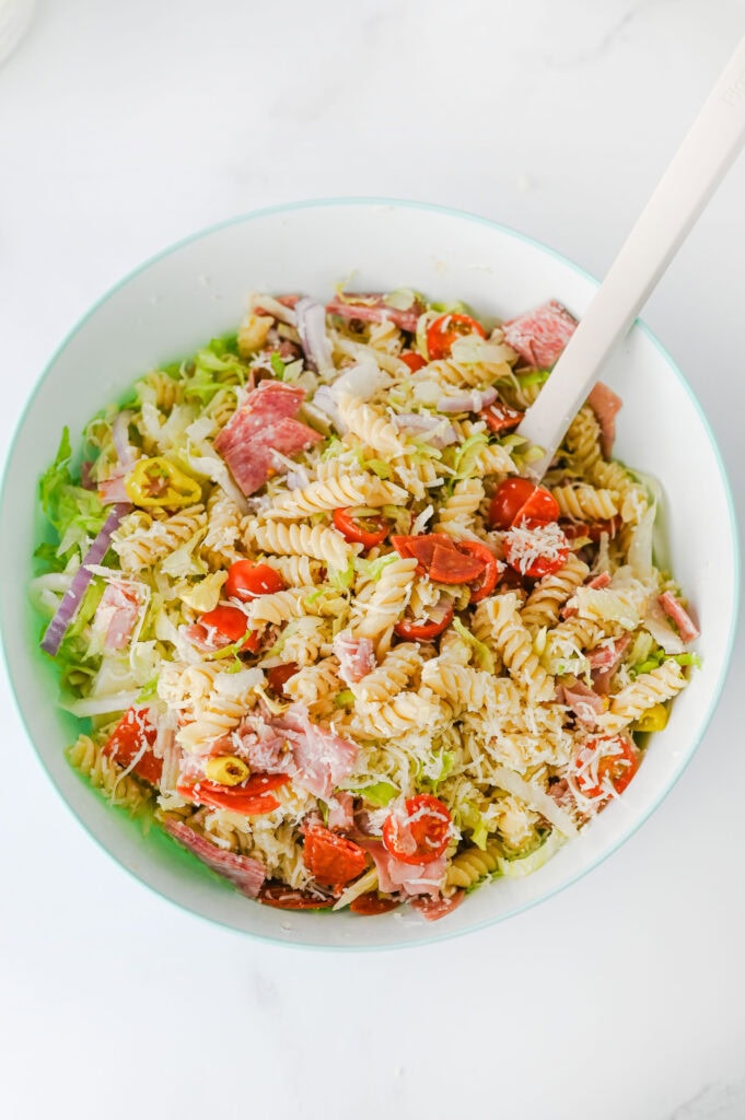 Italian Grinder Pasta Salad Process Photo