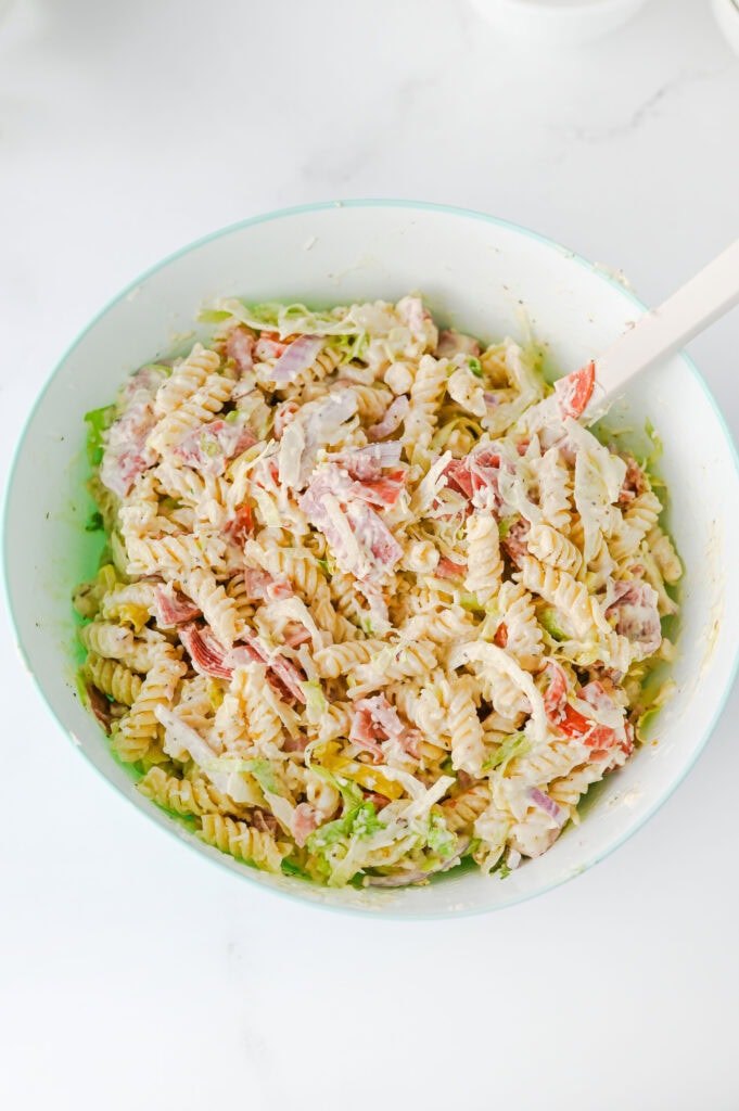 Italian Grinder Pasta Salad Process Photo