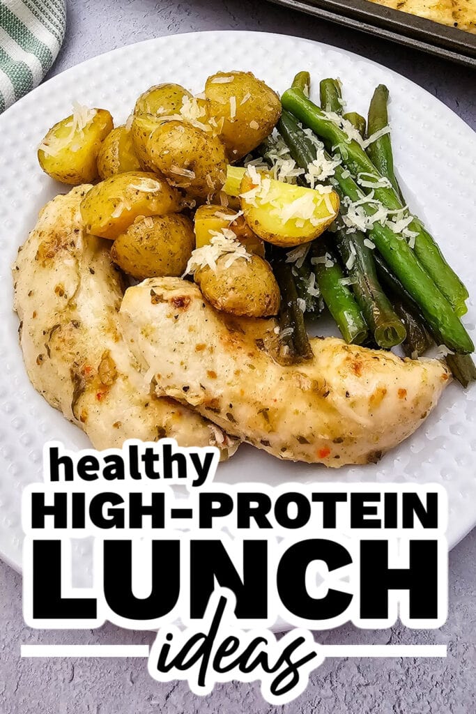 high protein lunch ideas - Sheet Pan Garlic Parmesan Chicken