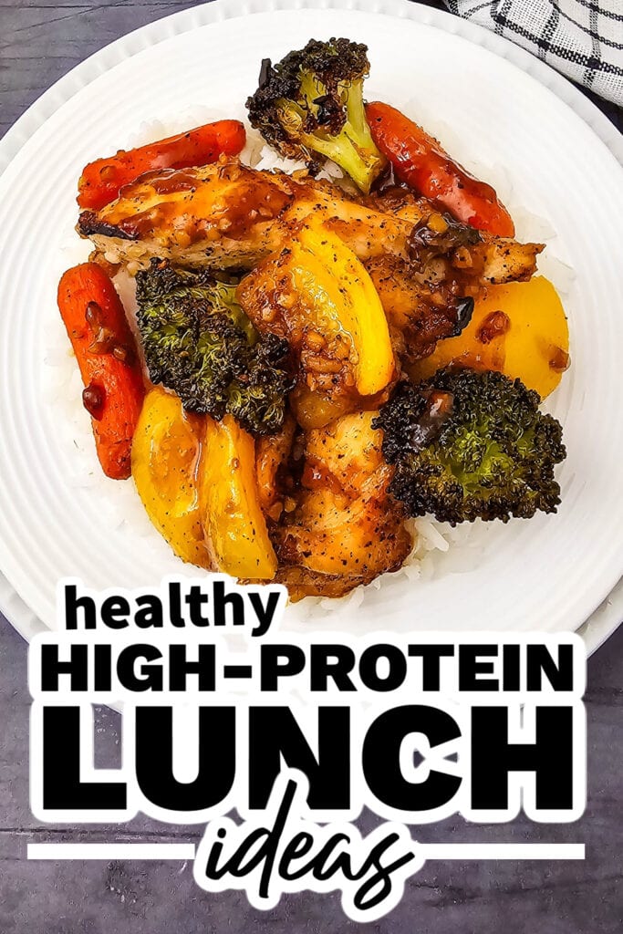 high protein lunch ideas - Sheet Pan Honey Garlic Chicken and Veggies