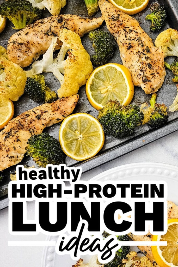 high protein lunch ideas - Sheet Pan Lemon Chicken and Veggies
