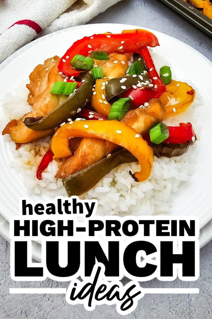 high protein lunch ideas - Sheet Pan Teriyaki Chicken and Peppers