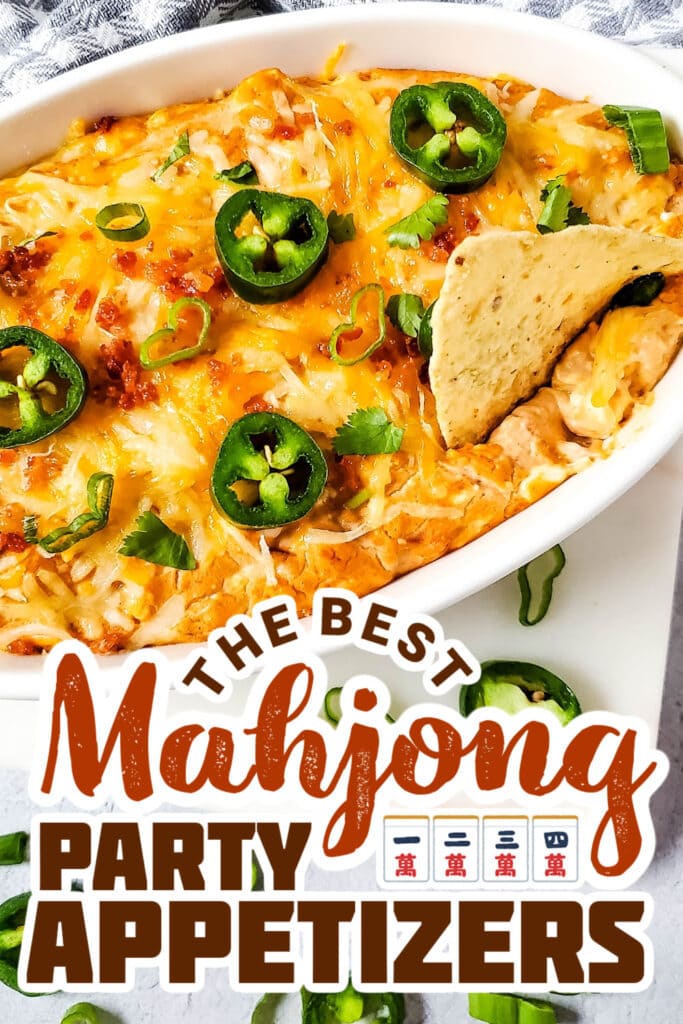 mahjong party food ideas - Hot Cheesy Bacon Bean Dip