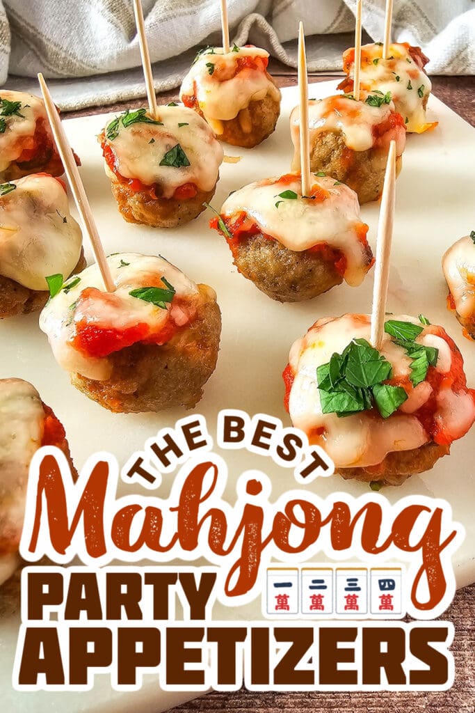 mahjong party food ideas - Mini Meatball Marinara Bites