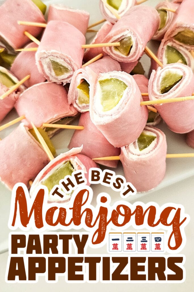 mahjong party food ideas - Pickle Ham Rolls