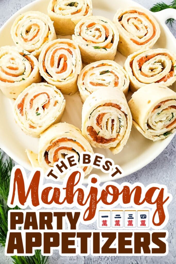 mahjong party food ideas - Smoked Salmon Pinwheels