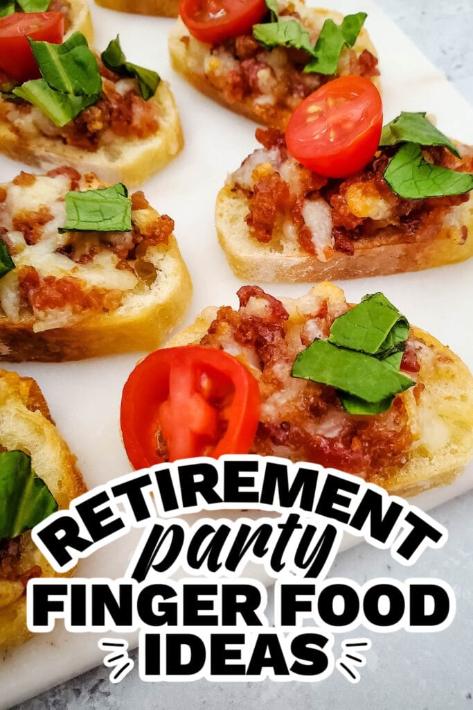 retirement party finger food ideas - Bacon-Topped BLT Crostini Appetizer
