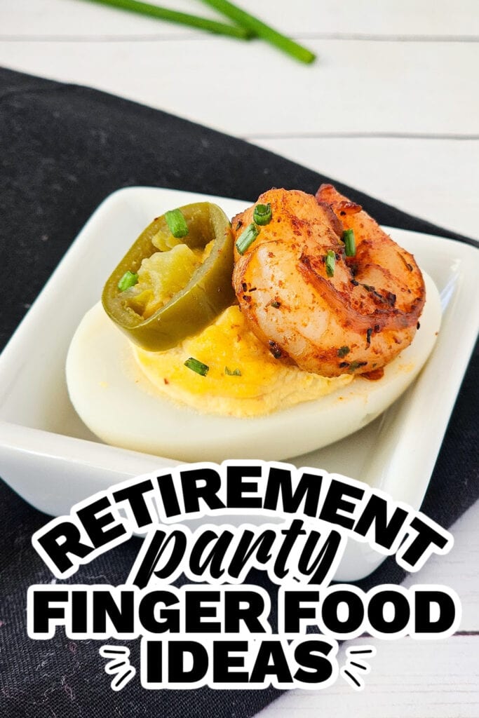 retirement party finger food ideas -Cajun Deviled Eggs with Shrimp