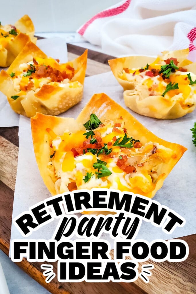 retirement party finger food ideas - Cheesy Ranch Chicken Wonton Cups