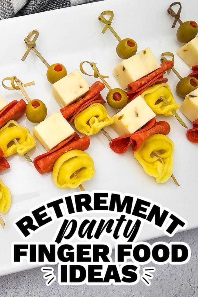 retirement party finger food ideas - Cheesy Tortellini Skewers