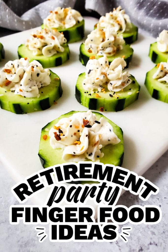retirement party finger food ideas -Everything Bagel Cucumber Bites