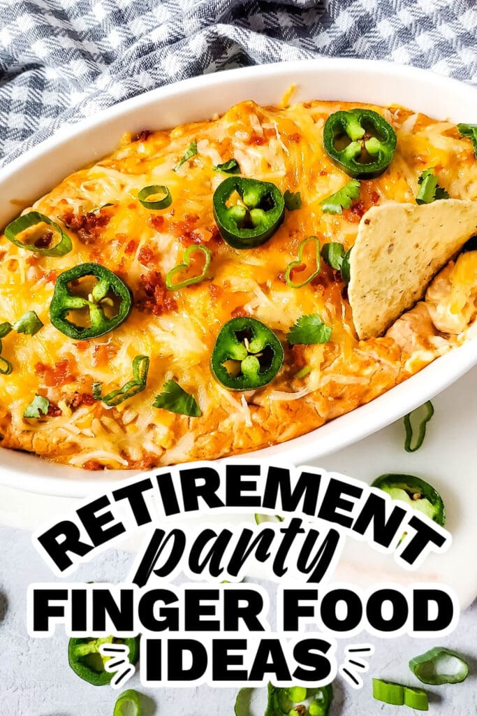 retirement party finger food ideas -Hot Cheesy Bacon Bean Dip