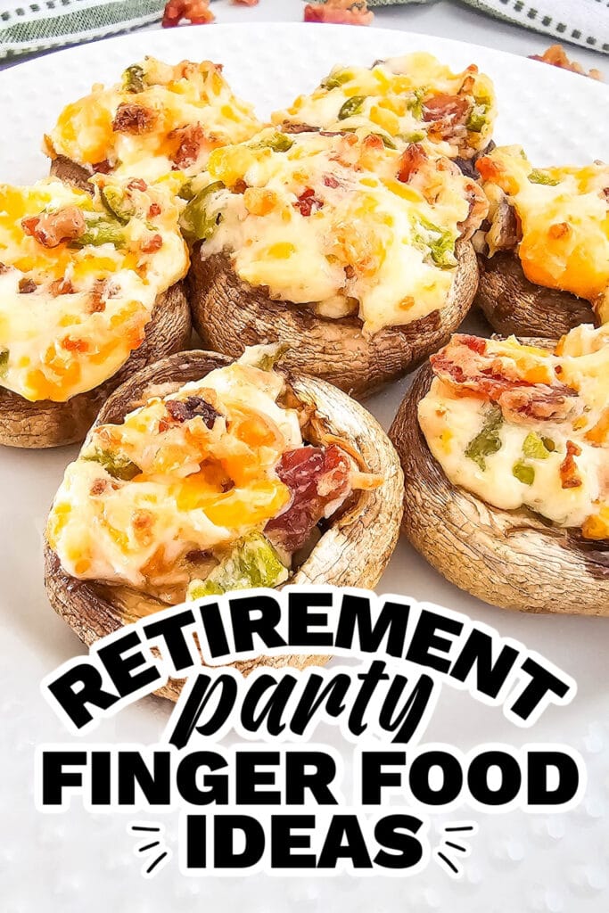 retirement party finger food ideas - Jalapeño Popper Stuffed Mushrooms