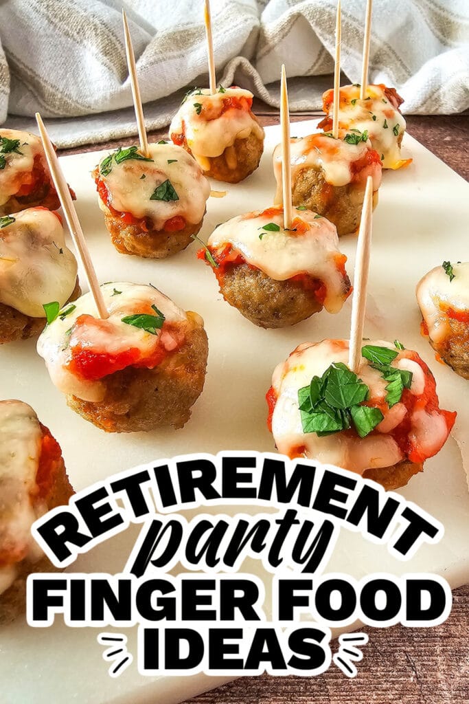 retirement party finger food ideas -Mini Meatball Marinara Bites