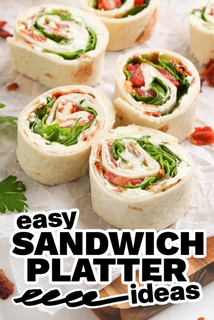 sandwich platter ideas - BLT Pinwheel Sandwiches