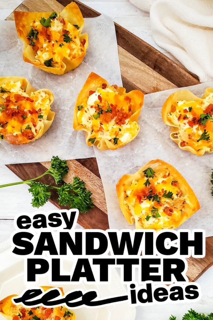 sandwich platter ideas - Cheesy Ranch Chicken Wonton Cups