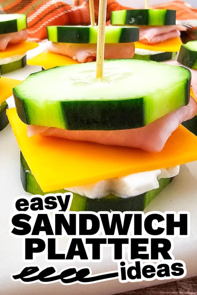 sandwich platter ideas - Ham & Cheese Cucumber Sandwich Bites