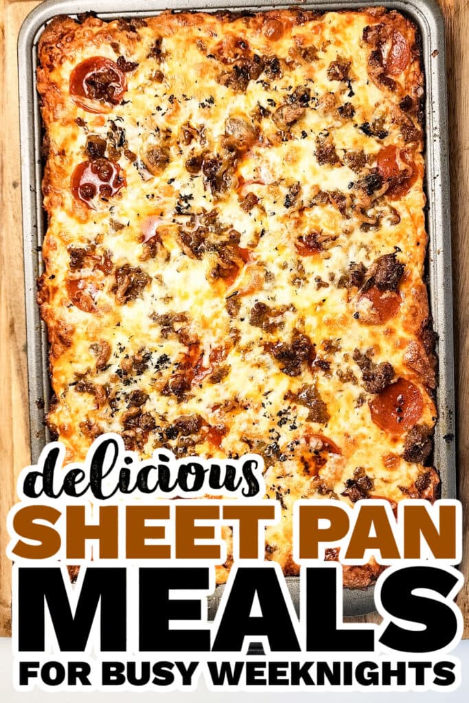 sheet pan meals - Cheesy Sheet Pan Italian Sausage Pizza