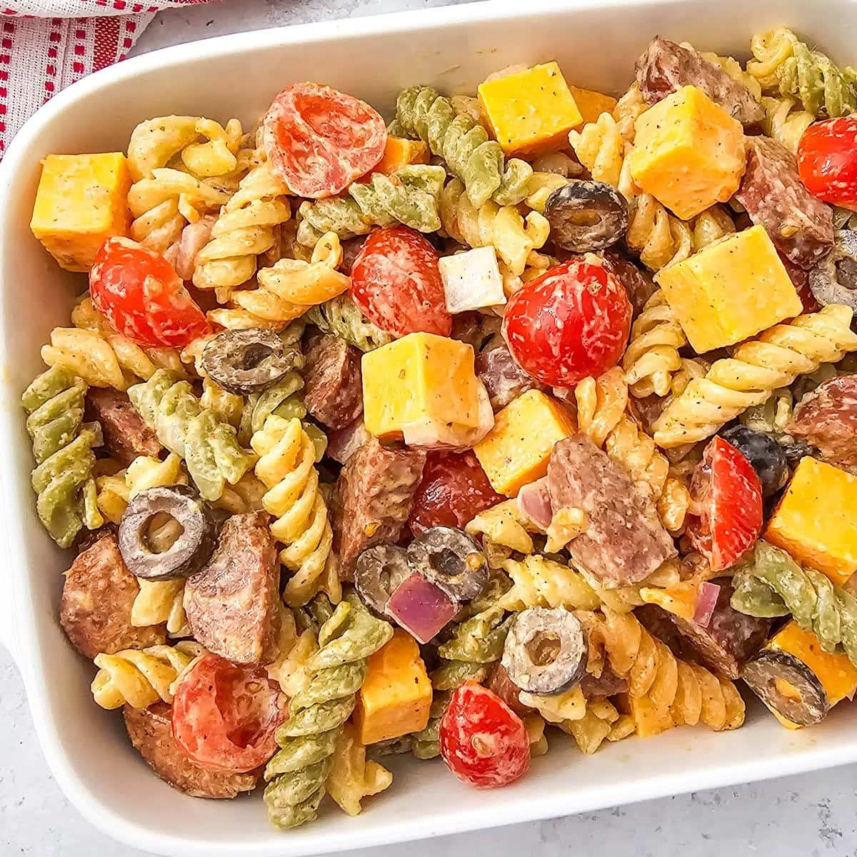 smoked sausage pasta salad featured image