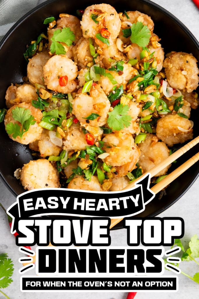 stove top dinners - Crispy Chinese Salt and Pepper Shrimp