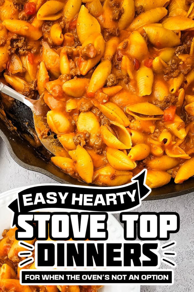 stove top dinners - One Pan Cheeseburger Pasta