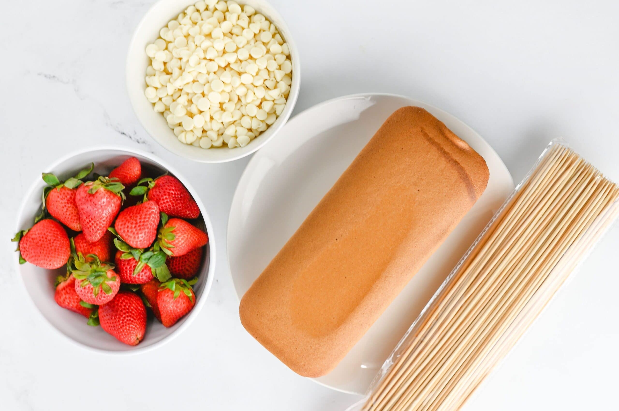 Strawberry Shortcake Kabobs Process Ingredients