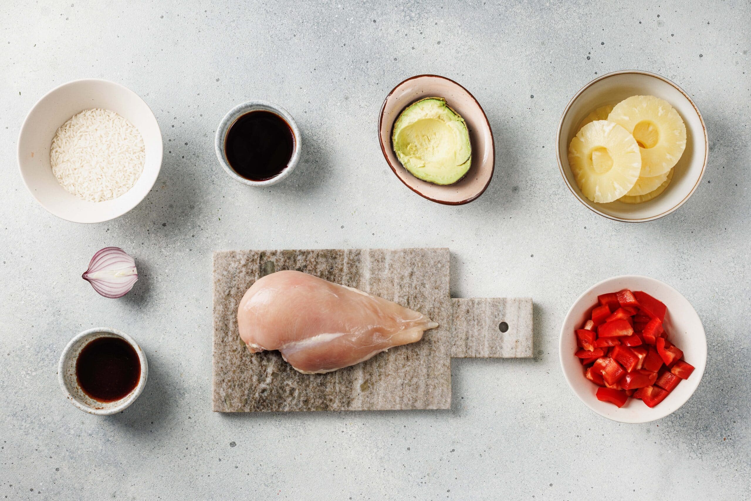 Hawaiian Chicken Bowl Process Ingredients