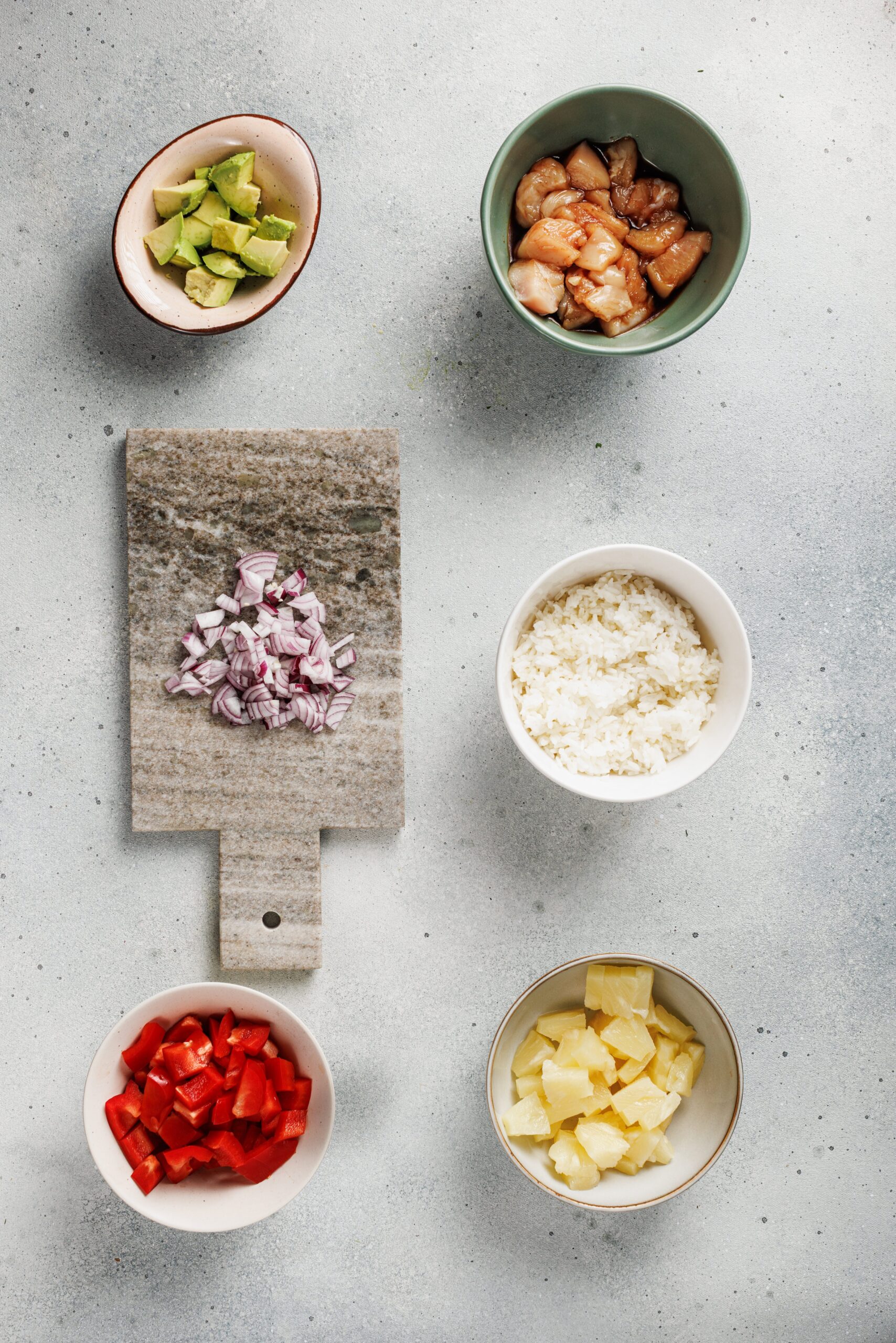 Hawaiian Chicken Bowl Process Photo