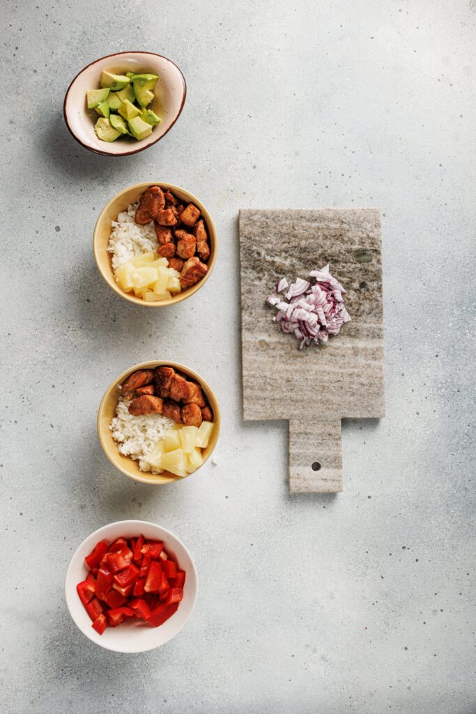 Hawaiian Chicken Bowl Process Photo