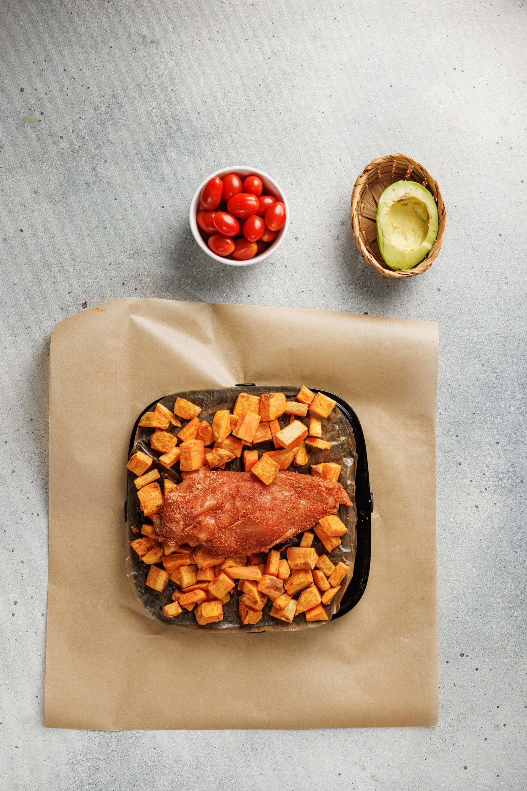 Blackened Chicken and Sweet Potato Bowl Process Photo