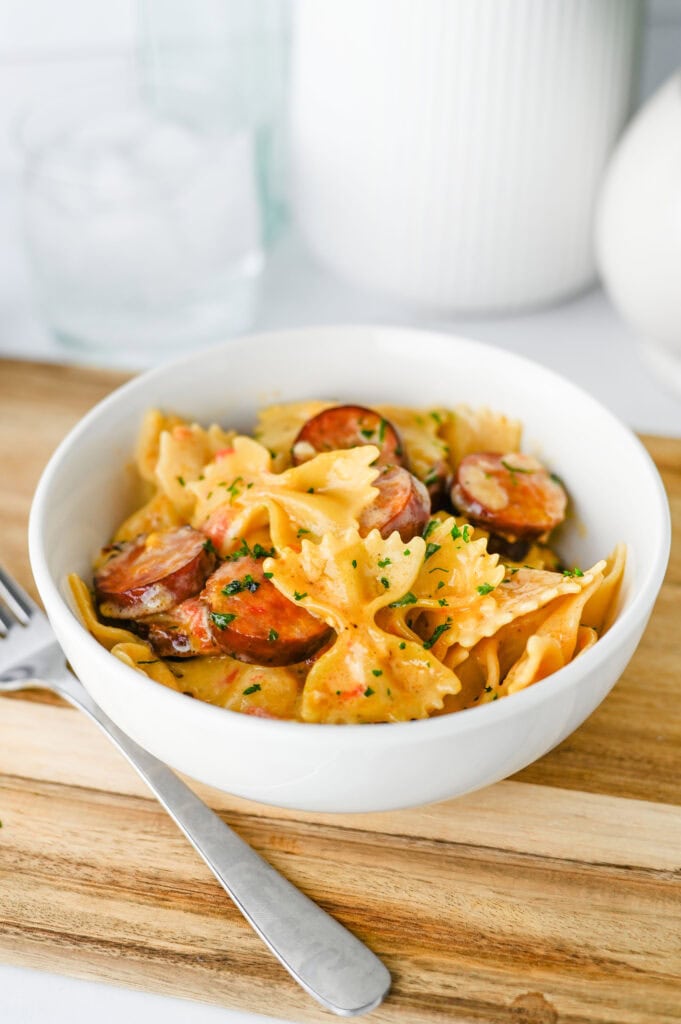One Pot Cajun Sausage Pasta Process Photo