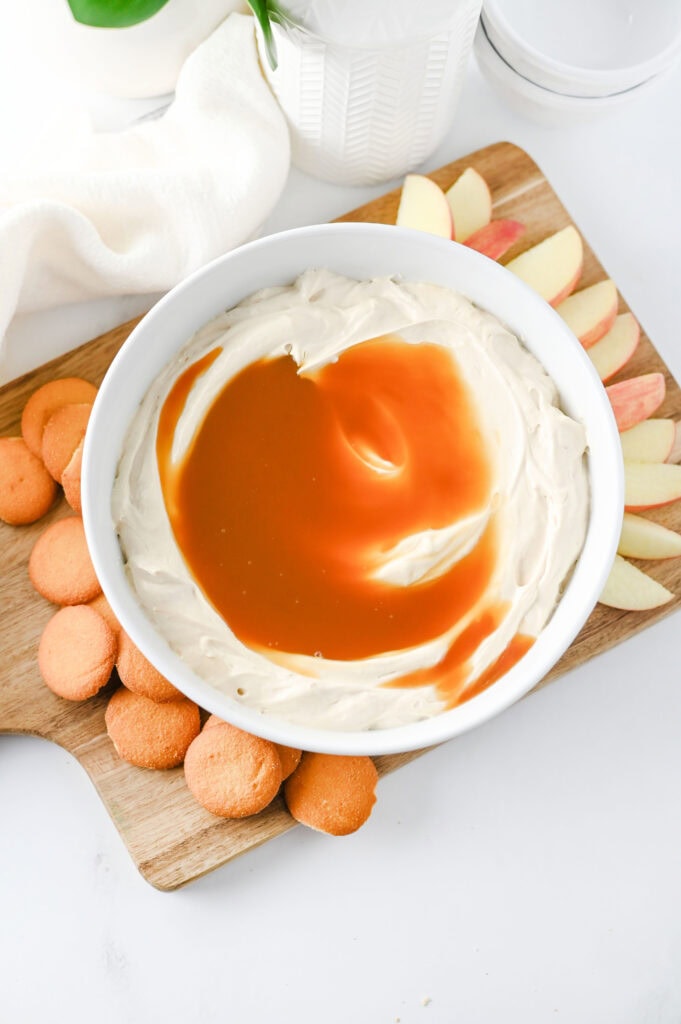 Caramel Apple Cheesecake Dip Process Photo