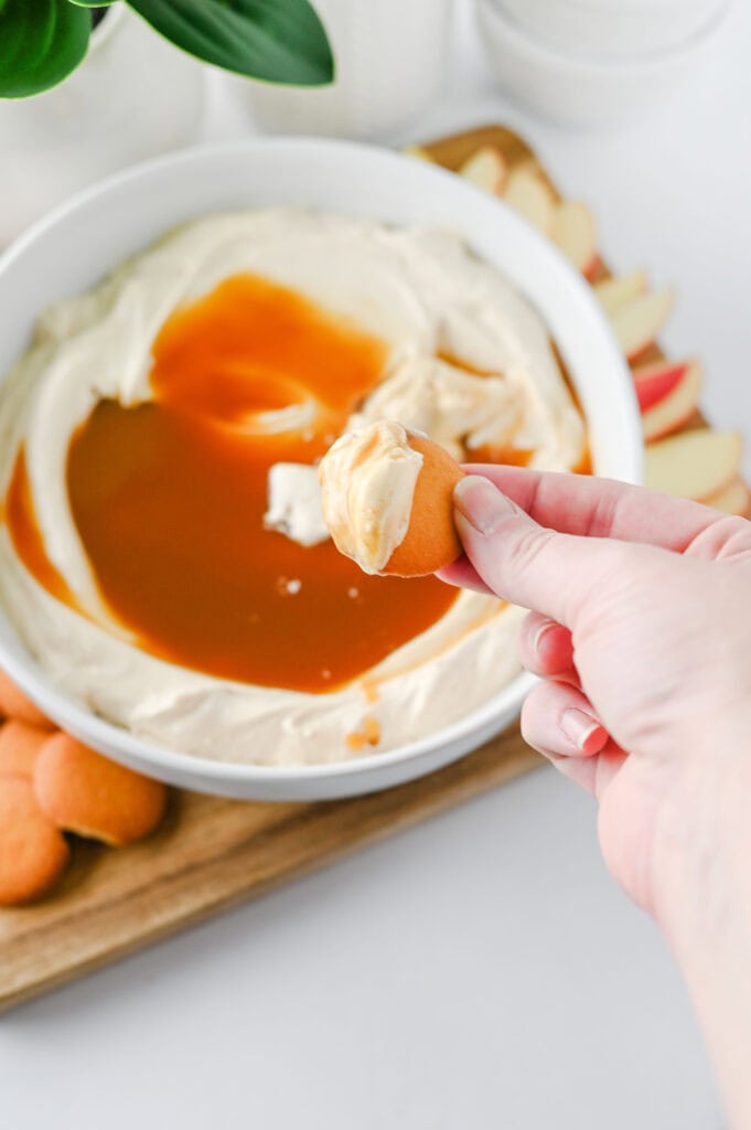 Caramel Apple Cheesecake Dip Process Photo